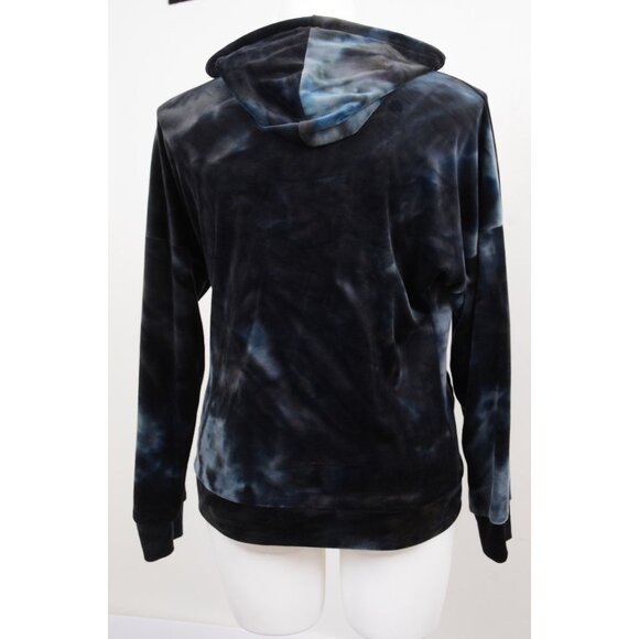 Tie-Dye Hoodie L/XL Full Zip Velour Velvet Jacket Lounge Athleisure Colorful - Picture 2 of 5